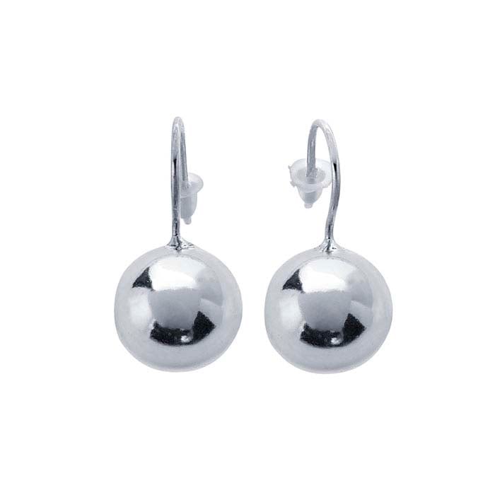 Sterling Silver Ear Wires with 12mm Ball Drop
