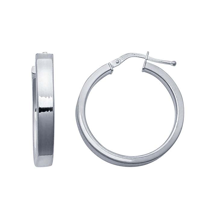 Sterling Silver Round Hoop Earrings