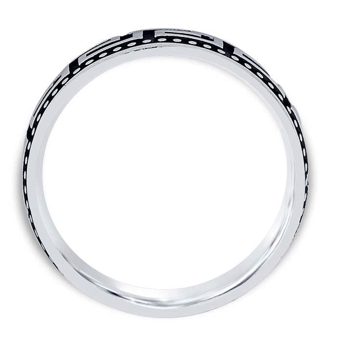 Sterling Silver Greek Key Band, Gents Ring