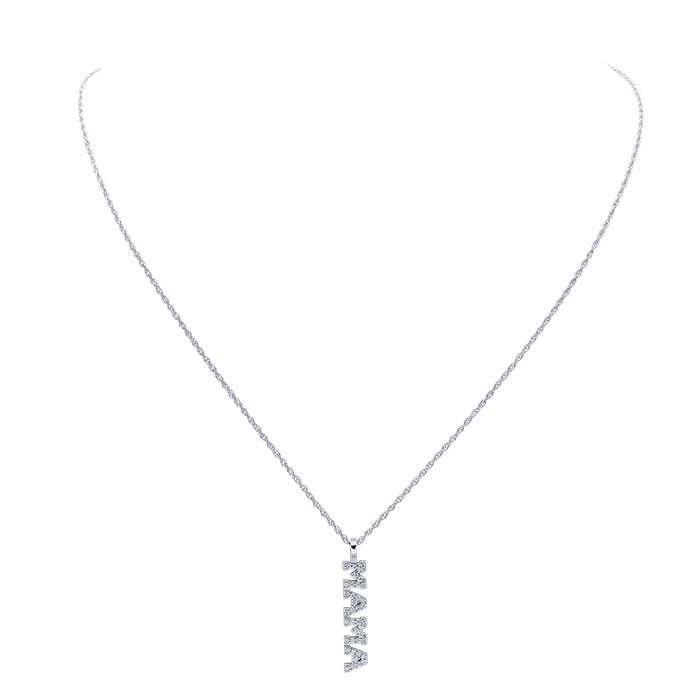 Sterling Silver CZ-Set "MAMA" Pendant Necklace