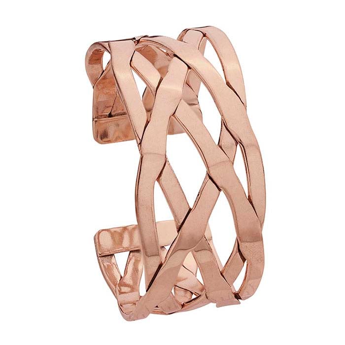 Copper Flat Woven Cuff Bracelet
