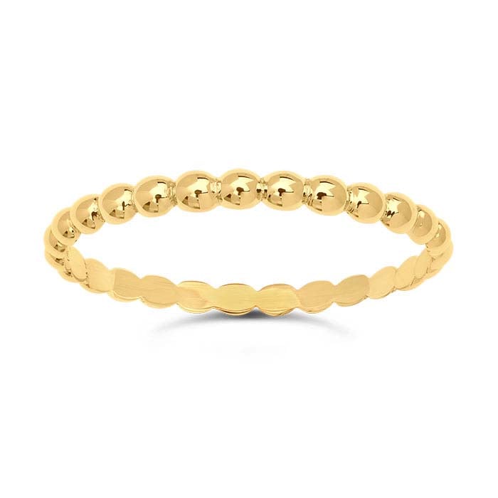 14K Yellow Gold Half-Bead Stackable Ring