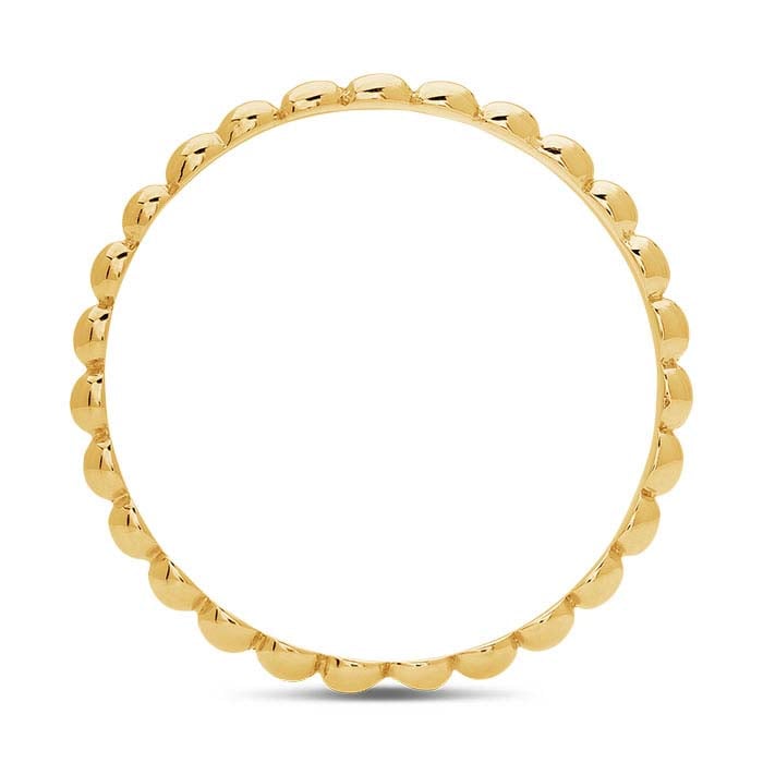 14K Yellow Gold Half-Bead Stackable Ring