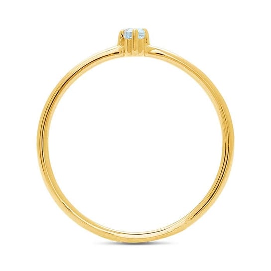 14K Yellow Gold Rectangle Sky Blue Topaz Ring