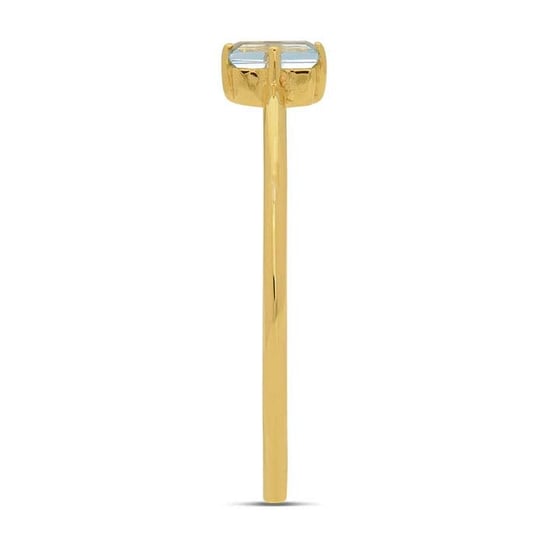14K Yellow Gold Rectangle Sky Blue Topaz Ring