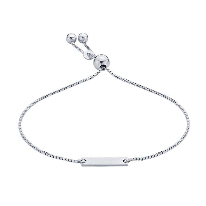 Sterling Silver 1mm Box Chain Bracelet Component with Rings, Adjustable
