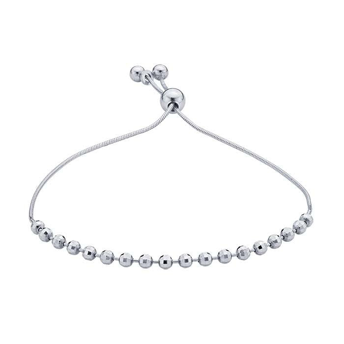 Sterling Silver 1mm Box Chain Bracelet Component with Rings, Adjustable