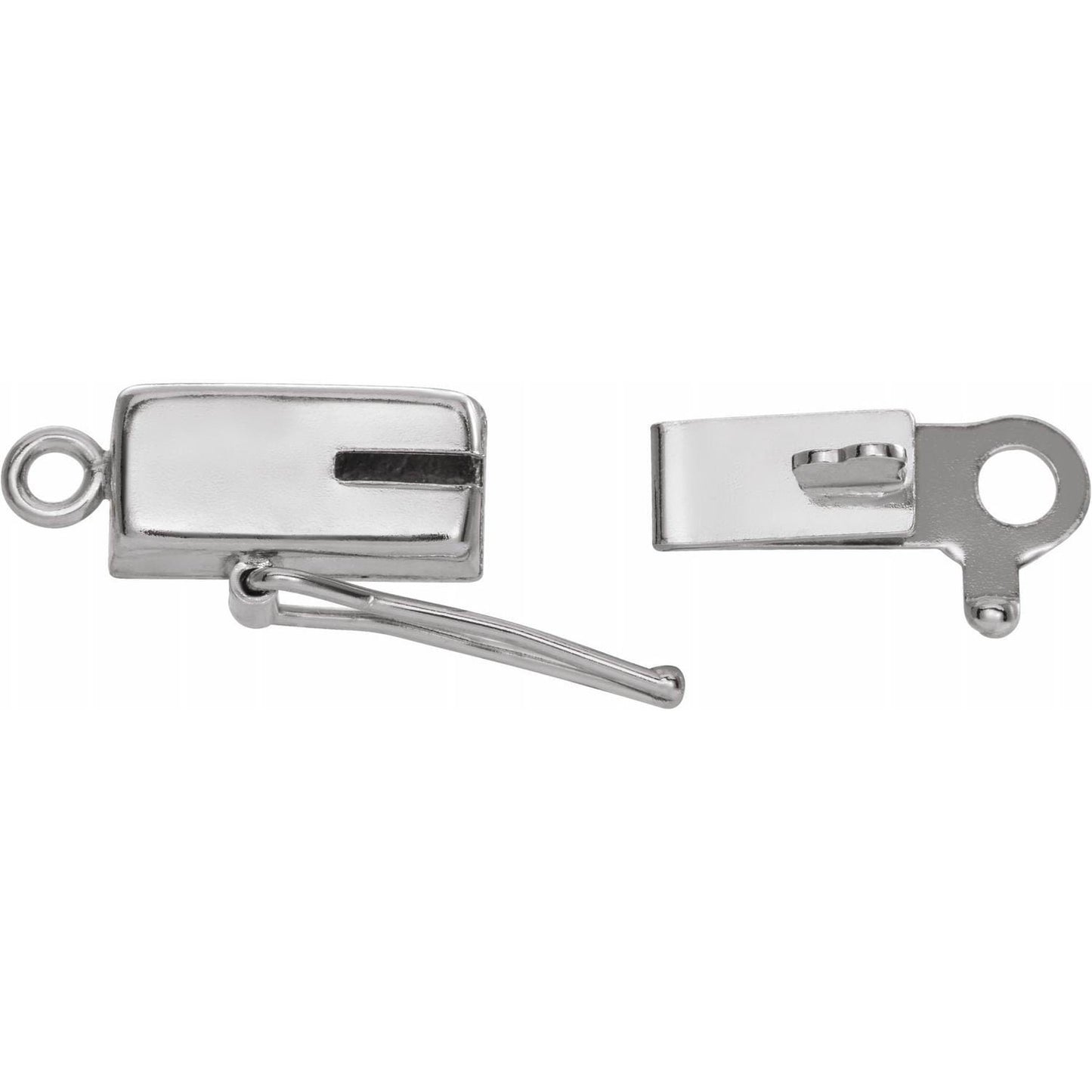 Square 8x4 mm box clasp in sterling silver or 14k yellow gold