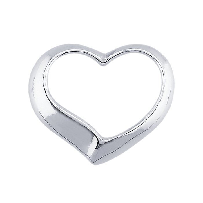 Sterling silver floating heart pendant, size 12 x 10mm