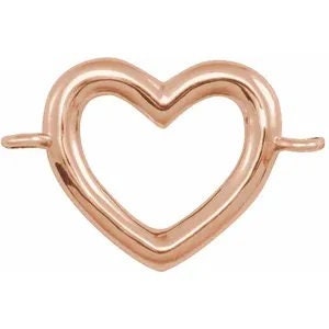12.1x8 mm Heart Link available in 10k rose gold, 10k white gold and Sterling Silver