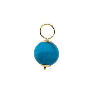 10 mm Ball Hoop Dangle in 14k yellow gold, with gemstone, or Gold.