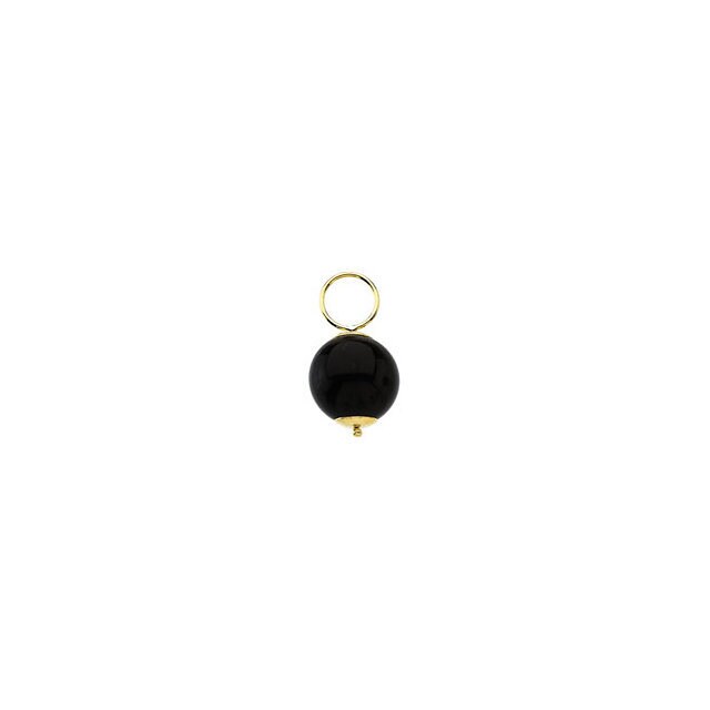 10 mm Ball Hoop Dangle in 14k yellow gold, with gemstone, or Gold.