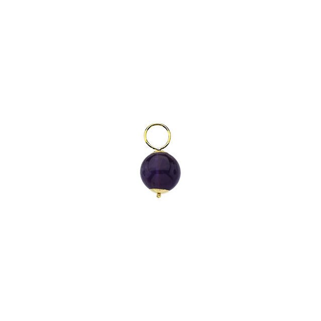 10 mm Ball Hoop Dangle in 14k yellow gold, with gemstone, or Gold.