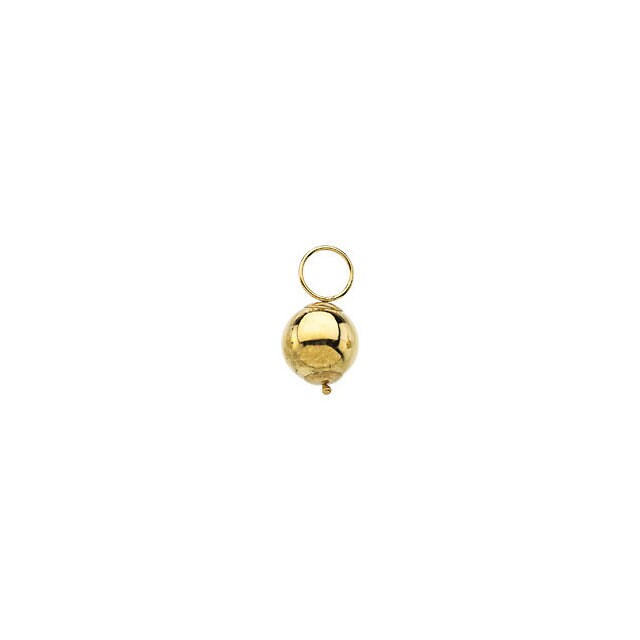 10 mm Ball Hoop Dangle in 14k yellow gold, with gemstone, or Gold.