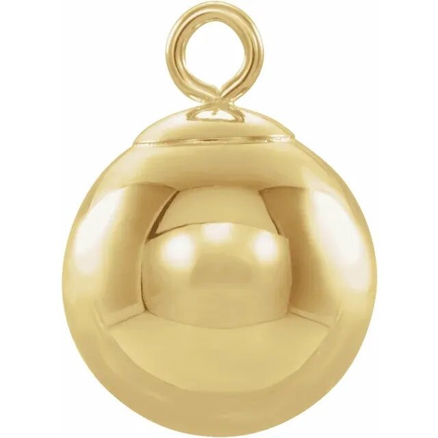 10 mm Ball Hoop Dangle in 14k yellow gold, with gemstone, or Gold.