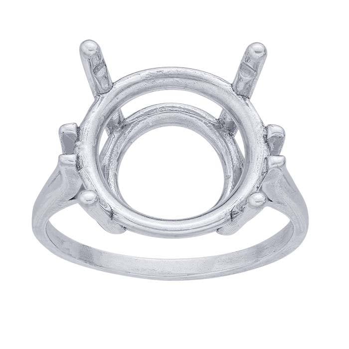 Sterling Silver ReadySet™ Round Ring Mounting, available in 3 setting sizes