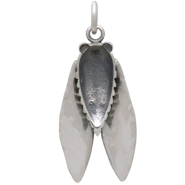Zoom Sterling Silver Cicada Charm 28x11mm