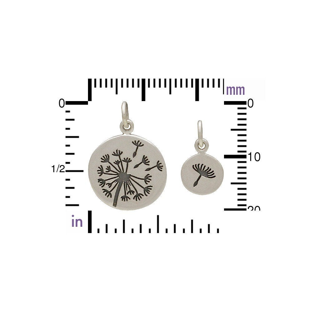 Sterling Silver Dandelion Charm - Set