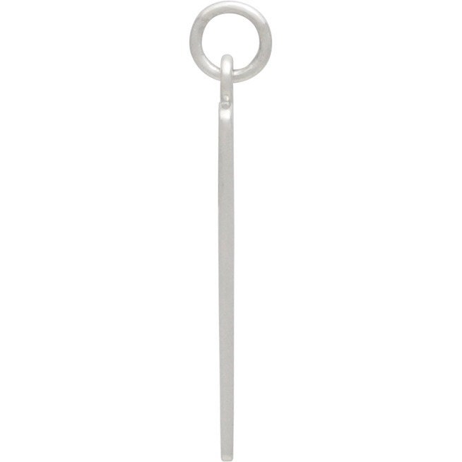 Sterling Silver Moon Phase Charm - Vertical 28x4mm