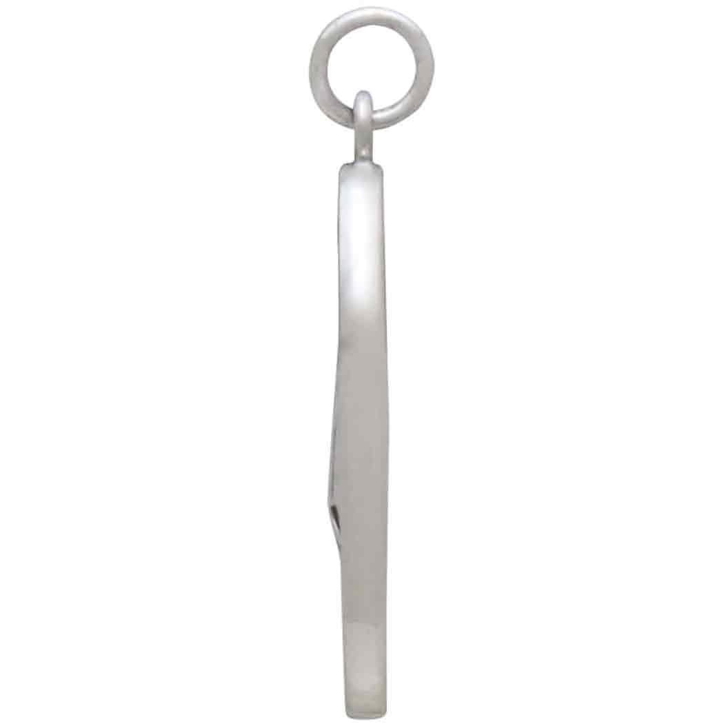Sterling Silver Flower and Cat Skull Pendant 30x13mm
