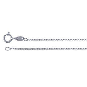 Sterling Silver Rhodium-Plated 0.9mm Curb Chain
