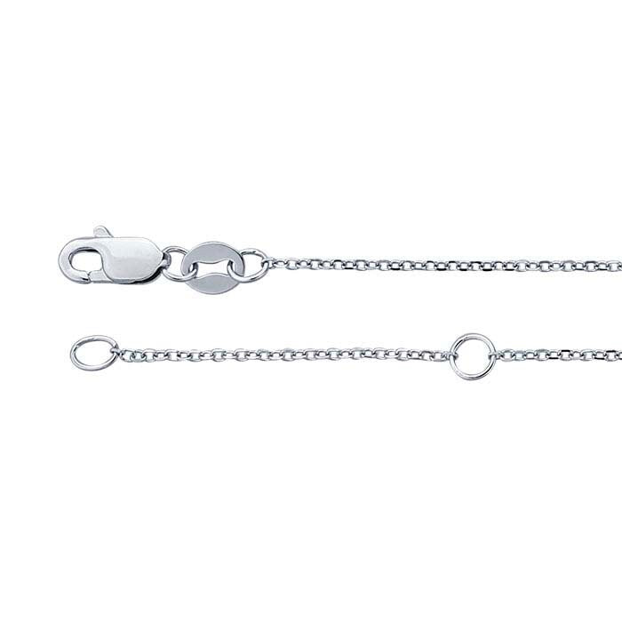 14K Gold 0.9mm Adjustable Beveled Round Cable Chain Necklace, available in rose, yellow, or white gold