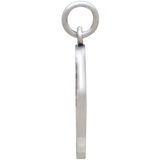 Sterling Silver Reindeer Charm with Moon and Trees 21x15mm