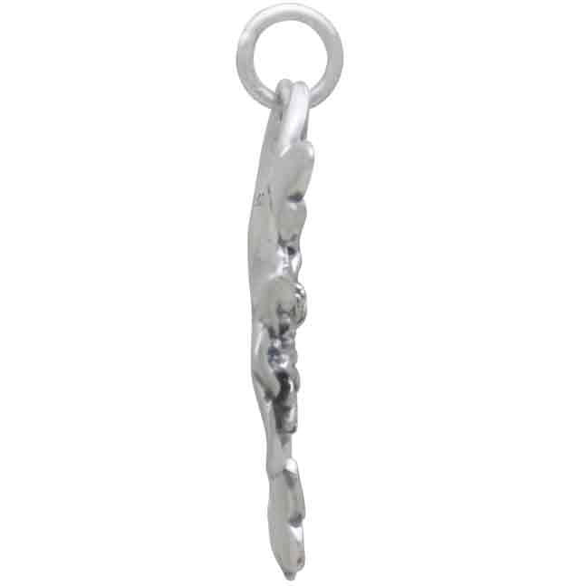 Sterling Silver Dahlia Pendant with Butterflies 26x21mm