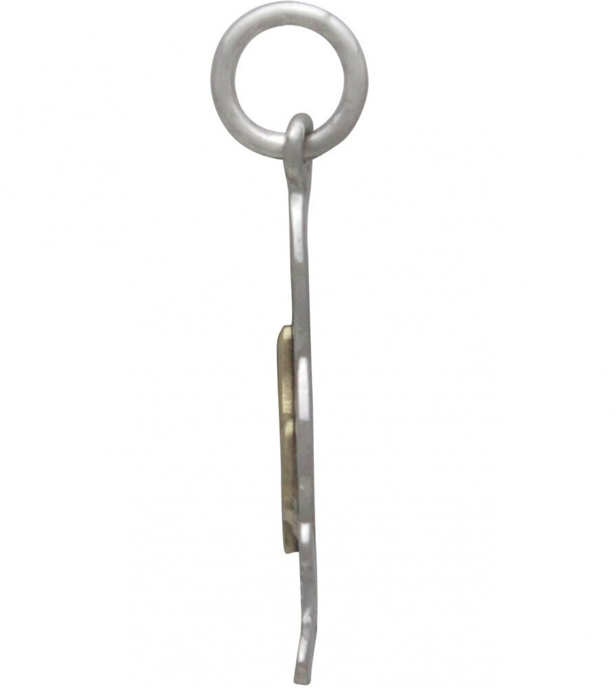 Sterling silver campfire charm with bronze flames 22x9mm