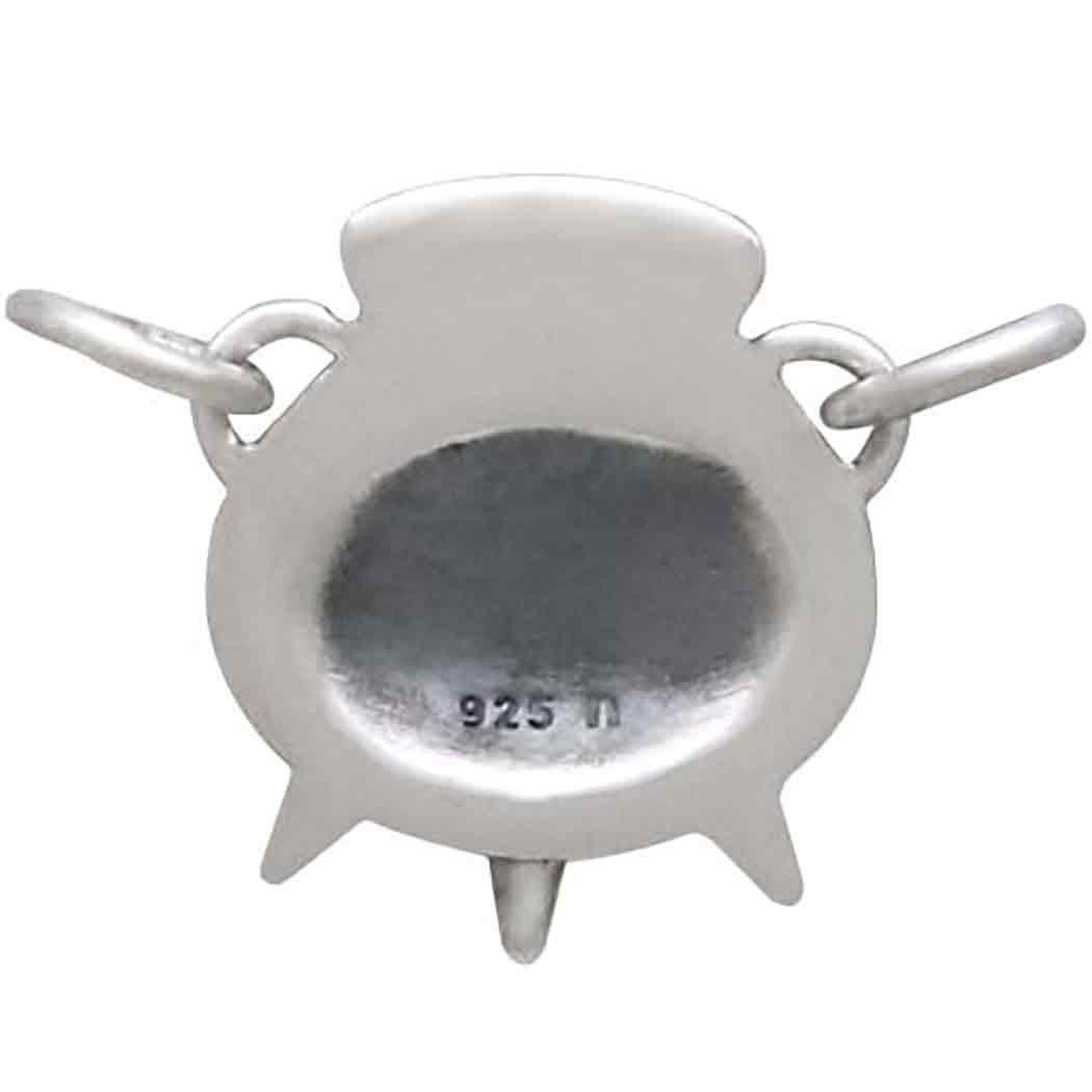 Sterling Silver Witch Cauldron Charm Link 14x19mm