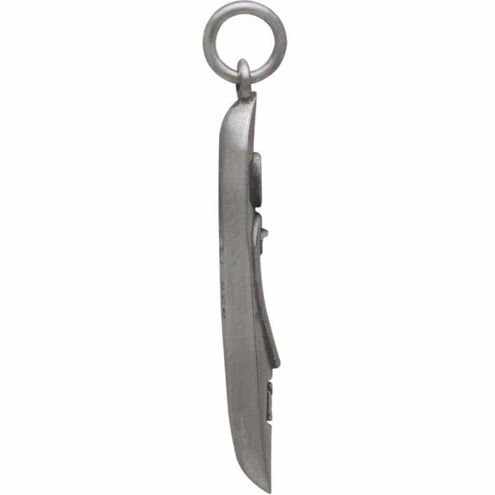 Sterling Silver Kayak Charm - Sports Charms 30x5mm