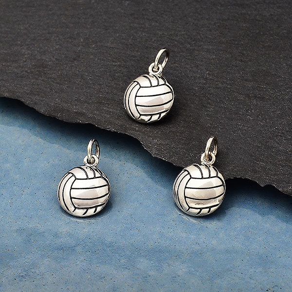 Sterling Silver Volleyball Charm 16x10mm