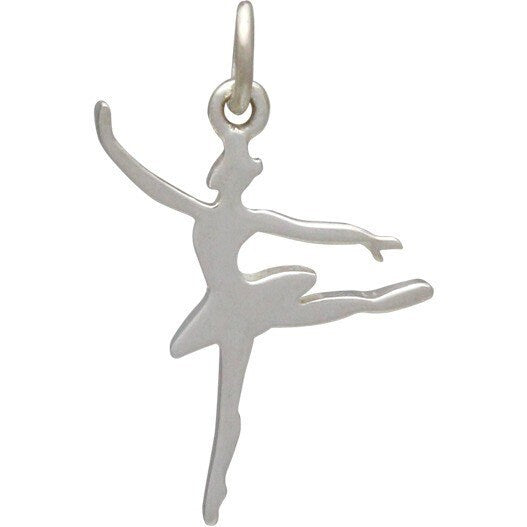 Sterling Silver Flat Ballerina Charm 23x12mm
