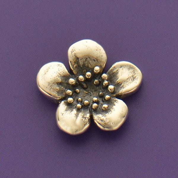 Sterling Silver Plum Blossom Solderable Charm 10x10mm