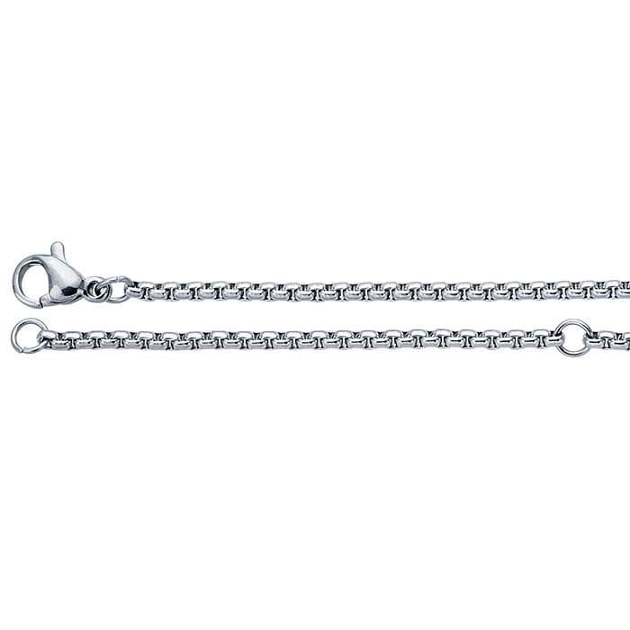Stainless Steel 2mm Rounded Box Chain