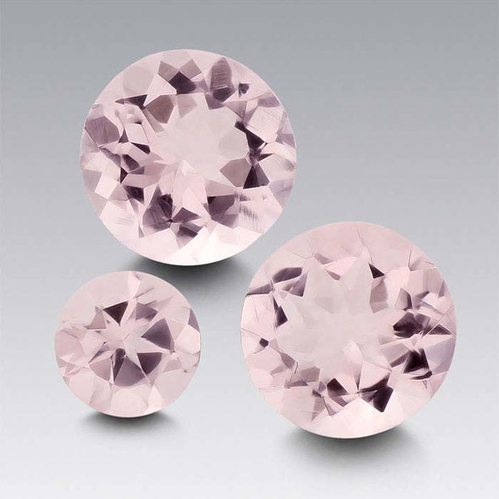 Natural Round Morganite Faceted Stone