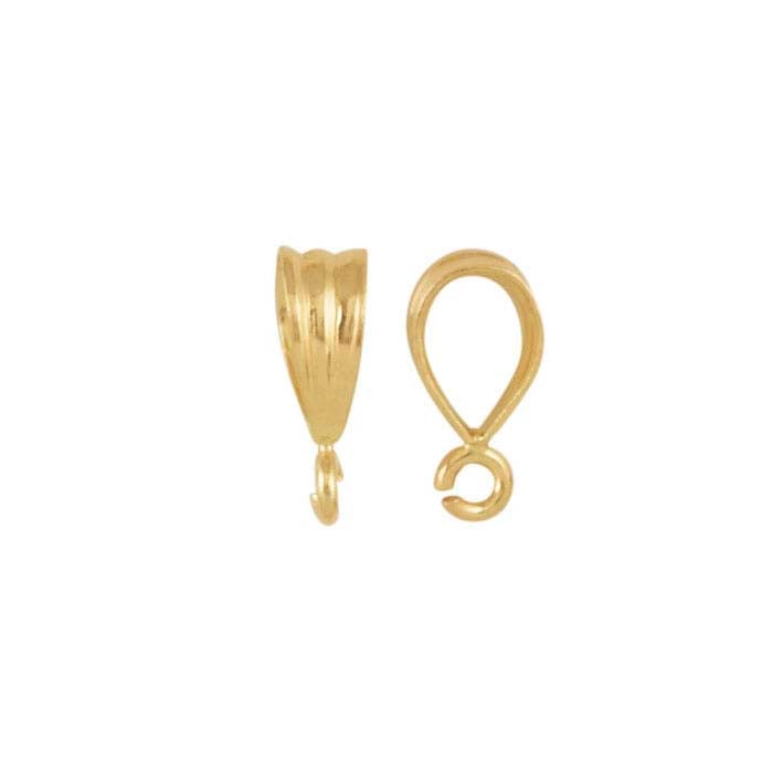 14K Yellow Gold Pendant Bail with Open Ring