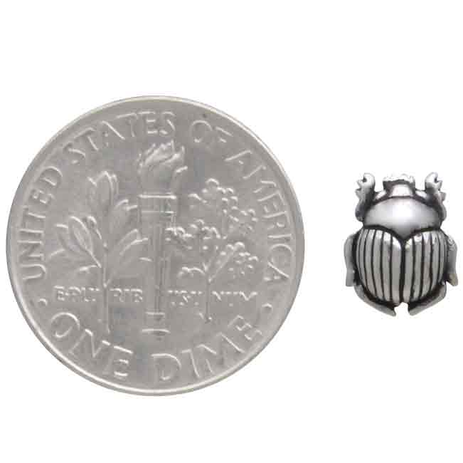 Sterling Silver Scarab Beetle Post Earrings