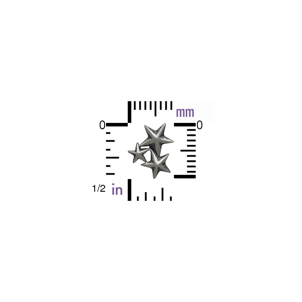 Sterling Silver Star Cluster Post Earrings 10x8mm