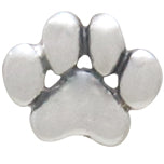 Sterling Silver Puff Paw-Print Post Earrings