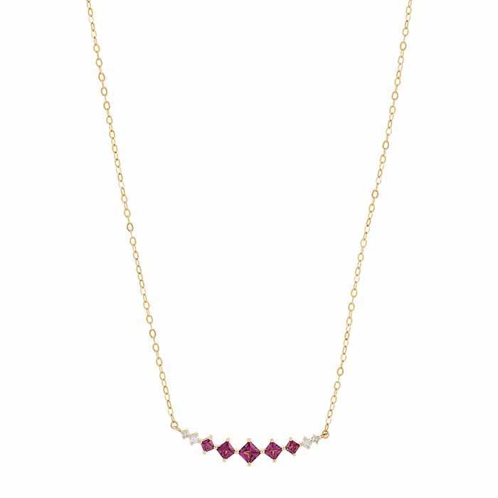 10K Yellow Gold Rhodolite- & Garnet-Set Necklace