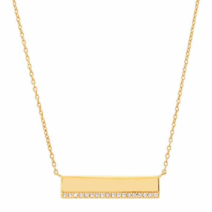 10K Yellow Gold Diamond-Set Bar Necklace
