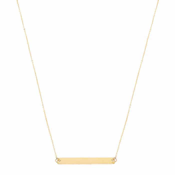14K Yellow Gold Horizontal Element Bar Necklace
