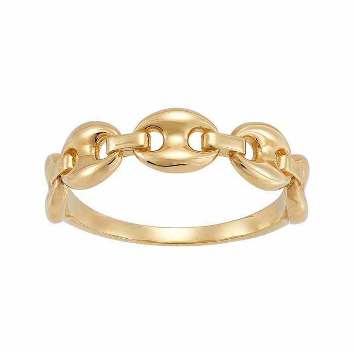 14K Yellow Gold Mariner Chain Ring, available in 3 sizes
