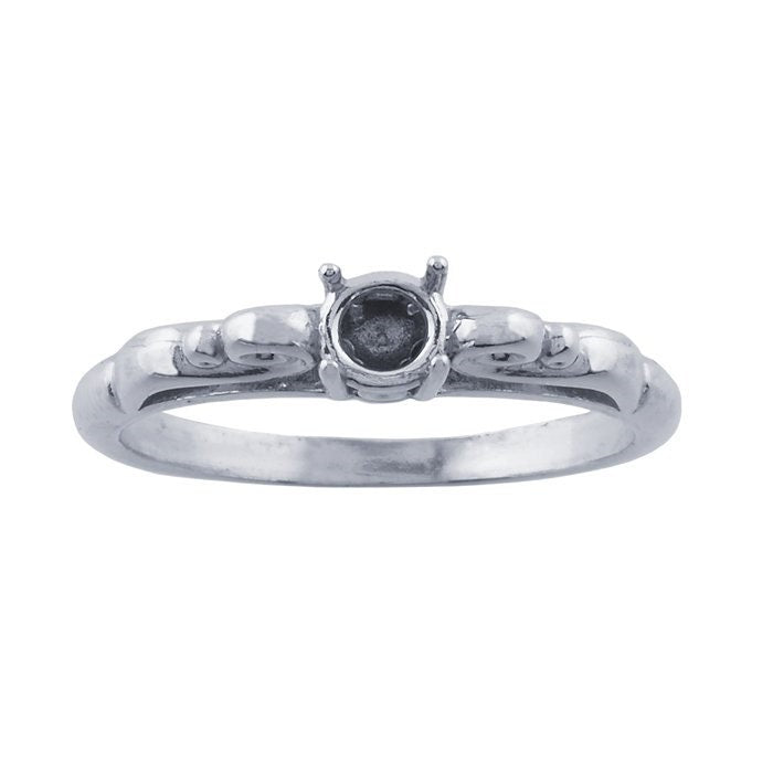 Sterling Silver Scroll ReadySet™  Ring Mounting, choose round or oval setting