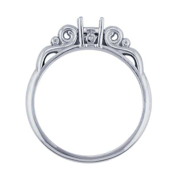 Sterling Silver Scroll ReadySet™  Ring Mounting, choose round or oval setting