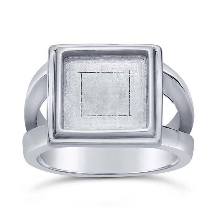 Sterling Silver 10mm Square Bezel Ring Mounting avail. in sz 7 or 8