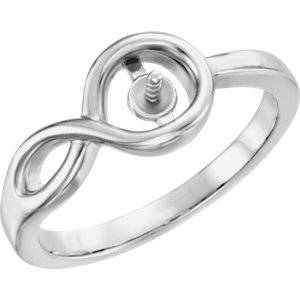 Ring Mounting for 7mm Pearl in Sterling Silver or 14k Gold
