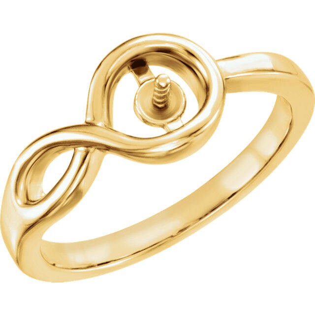 Ring Mounting for 7mm Pearl in Sterling Silver or 14k Gold