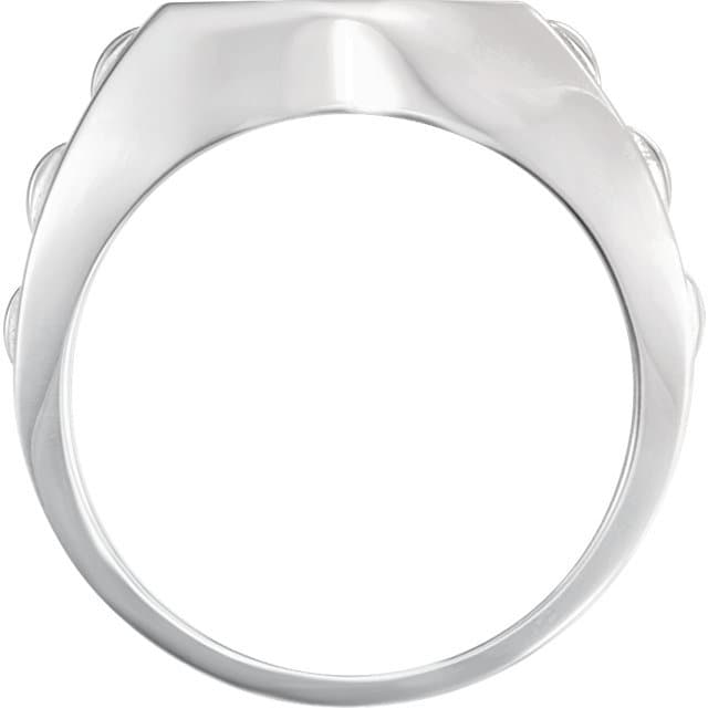 Sterling Silver Oval Men's Ring Mounting (12x10mm)
